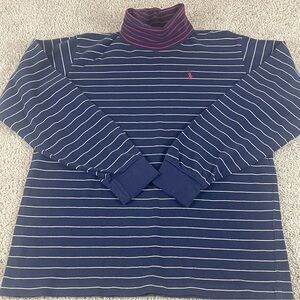 Vintage Polo Ralph Lauren Turtleneck Shirt Fits Men’s Small Striped 90s T657